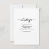 Elegant Photo Hand-Lettered Wedding Bedankkaart (Achterkant)
