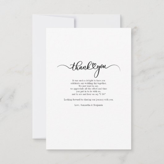 Elegant Photo Hand-Lettered Wedding Bedankkaart (Achterkant)