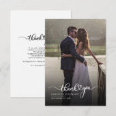 Elegant Photo Hand-Lettered Wedding Bedankkaart (Voorkant / Achterkant)