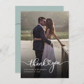 Elegant Photo Hand-Lettered Wedding Hartelijk dank Notitiekaartje (Voorkant / Achterkant)