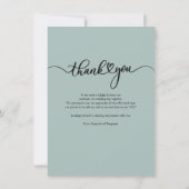 Elegant Photo Hand-Lettered Wedding Hartelijk dank Notitiekaartje (Achterkant)