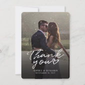 Elegant Photo Hand-Lettered Wedding Hartelijk dank Notitiekaartje (Voorkant)