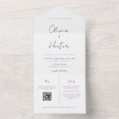 Elegant Photo Handwritding Wedding All In One Uitnodiging (Binnen)