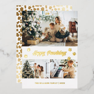 Elegant Photo Happy Pawlidays Gold Folie Feestdagenkaart