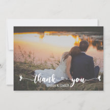 Elegant Photo Heart en Bird Calligraphy Hartelijk