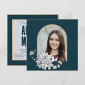 Elegant Photo Hebrew Bat Mitzvah Uitnodiging (Voorkant / Achterkant)