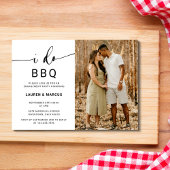 Elegant Photo I Do BBQ Script Engagement Party Kaart