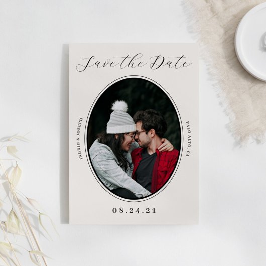 Elegant Photo Lijst Flat Save the Date Kaart
