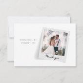 Elegant Photo Lijst Script Wedding Bedankkaart (Voorkant)
