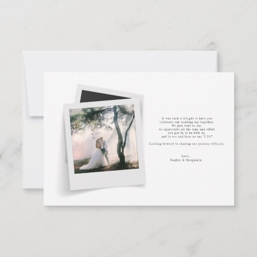 Elegant Photo Lijst Script Wedding Bedankkaart (Achterkant)