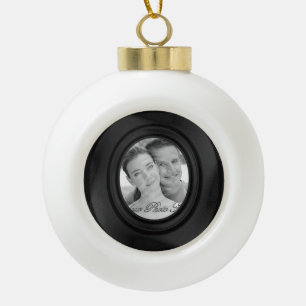 Elegant Photo Lijst (zwart) Keramische Bal Ornament