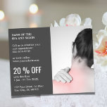 Elegant Photo Massage Therapist Discount Flyer<br><div class="desc">Elegant flyer,  sjabloon voor couponontwerp met professionele studio-foto's. Ideale marketingtool voor uw klanten. Deze flyer is volledig aanpasbaar,  u kunt uw persoonlijke gegevens er eenvoudig aan toevoegen. Neem contact met ons op als je hulp nodig hebt om het aan te passen. U kunt dit product met visitekaartjes aanpassen.</div>