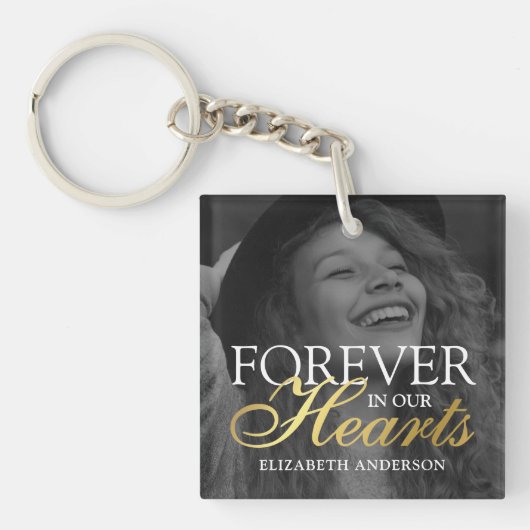 Elegant Photo Memorial Funeral Sleutelhanger (voorkant)