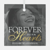 Elegant Photo Memorial Kerstmis Glas Ornament (Voorkant)