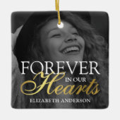 Elegant Photo Memorial Kerstmis Keramisch Ornament (Voorkant)