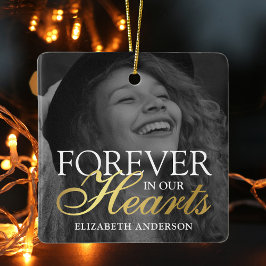 Elegant Photo Memorial Kerstmis Keramisch Ornament