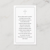 Elegant Photo Memorial Sympathy Prayer Card Visitekaartje (Achterkant)