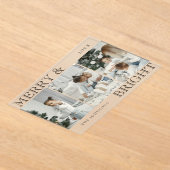 Elegant Photo | Merry and Bright Christmas Card Acryl Uitnodigingen (Laagn)