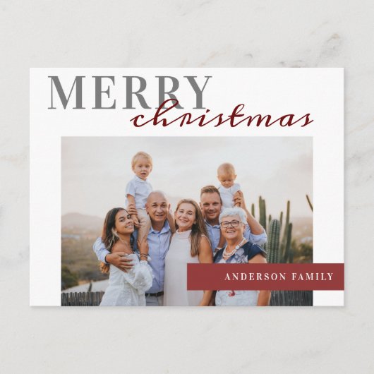 Elegant Photo Merry-kerstfamilie Briefkaart (Voorkant)