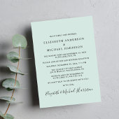 Elegant Photo Mint Wedding Reception Invitation Aankondiging