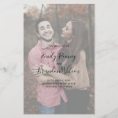 Elegant Photo Modern Wedding Program (Voorkant)