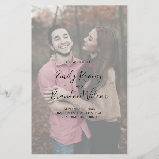 Elegant Photo Modern Wedding Program (Voorkant)