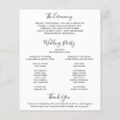 Elegant Photo Modern Wedding Program (Achterkant)