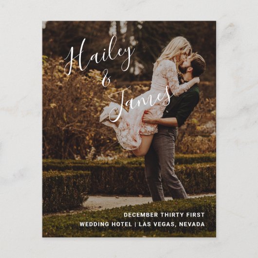 Elegant Photo Modern Wedding Program (Voorkant)