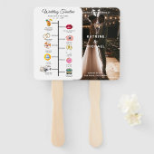 Elegant Photo Modern Wedding Program Hand Fan Handwaaier (Voorkant en achterkant)