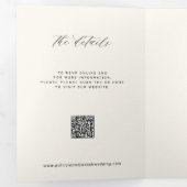 Elegant photo modern wedding RSVP details QR code Drieluik Uitnodiging (Binnenzijde eerst)