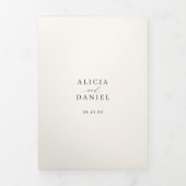 Elegant photo modern wedding RSVP details QR code Drieluik Uitnodiging (Cover)