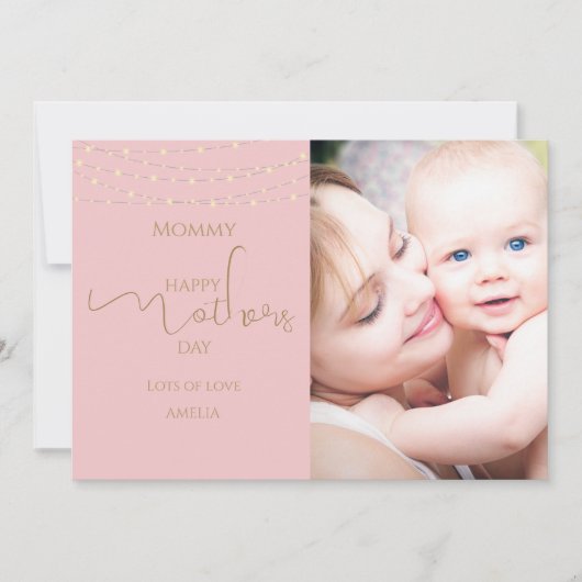 Elegant Photo Moederdag Kaart (Voorkant)