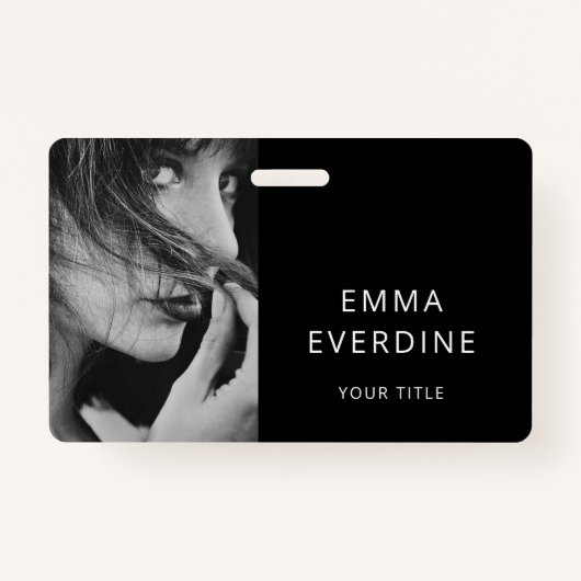 Elegant Photo Name Title  Badge (Voorkant)