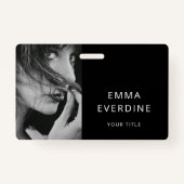 Elegant Photo Name Title  Badge (Achterkant)