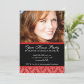 Elegant Photo Open House Afstuderen Invitation Kaart (Staand voorkant)