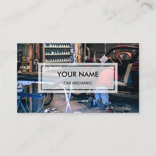 Elegant Photo Overlay | Auto-mechanisch Visitekaartje (Voorkant)