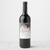 Elegant Photo Overlay Engagement Party Wijn Etiket (Voorkant)