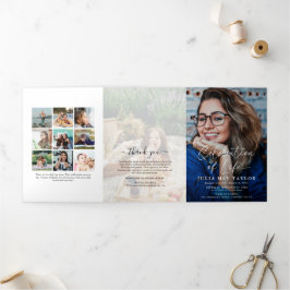 Elegant Photo Overlay Funeral Memorial Programme Drieluik Uitnodiging