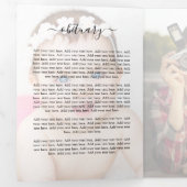 Elegant Photo Overlay Funeral Memorial Programme Drieluik Uitnodiging (Binnenzijde eerst)