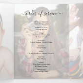 Elegant Photo Overlay Funeral Memorial Programme Drieluik Uitnodiging (Binnenkant midden)