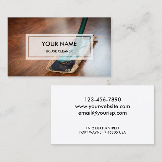 Elegant Photo Overlay | House Cleaner Visitekaartje (Voorkant / Achterkant)