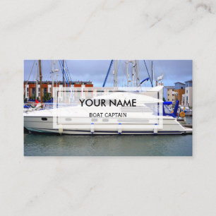 Elegant Photo Overlay Kapitein Boat Visitekaartje