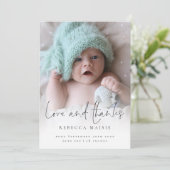 Elegant Photo Overlay Love Bedankt Aankondiging (Staand voorkant)