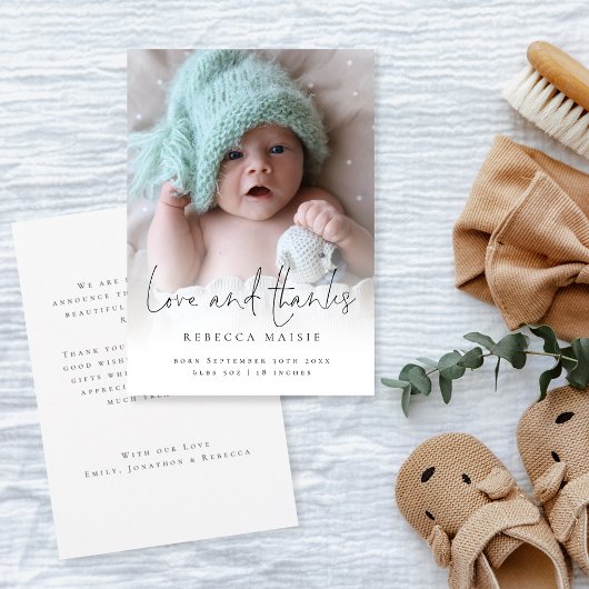 Elegant Photo Overlay Love Bedankt Aankondiging