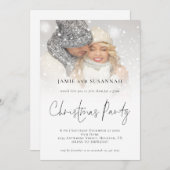 Elegant Photo Overlay Script Kerstparty Kaart (Voorkant / Achterkant)