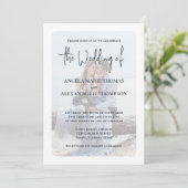 Elegant Photo Overlay Simple Dusty Blue Classic Kaart (Staand voorkant)