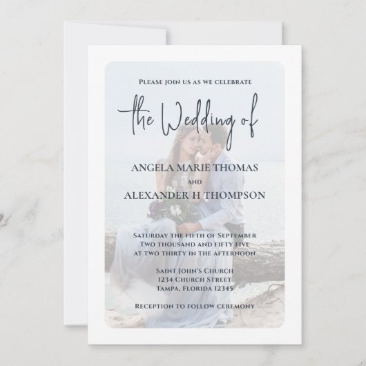 Elegant Photo Overlay Simple Minimalist Navarra Bl Kaart (Voorkant)