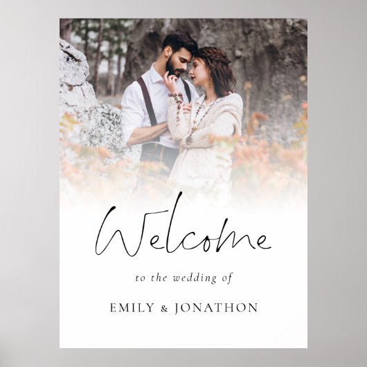 Elegant Photo Overlay Welkom bij bruiloft Poster (Voorkant)