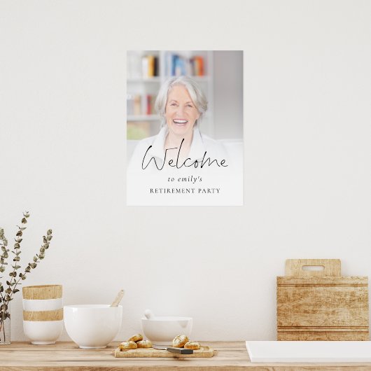 Elegant Photo Overlay Welkom bij Pensioenpartij Poster (Keuken)
