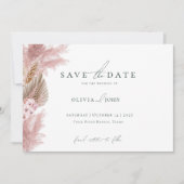 Elegant Photo Pampas Grass Wedding Save the Date  (Voorkant)